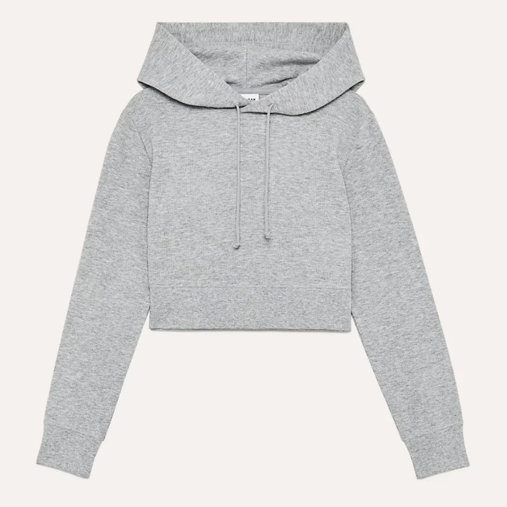 Aritzia Sunday Best Bovary T-Shirt Pullover Hoodie | Cropped, Waffle Knit Hoodie